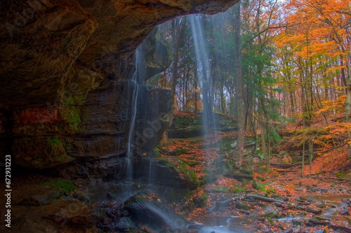 Lower Dundee Falls in Autumn  Beach City Wilderness Area  Ohio