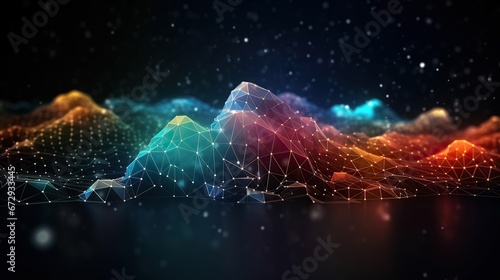 Big data abstract background. Technology network concept. Futuristic global database visualization.