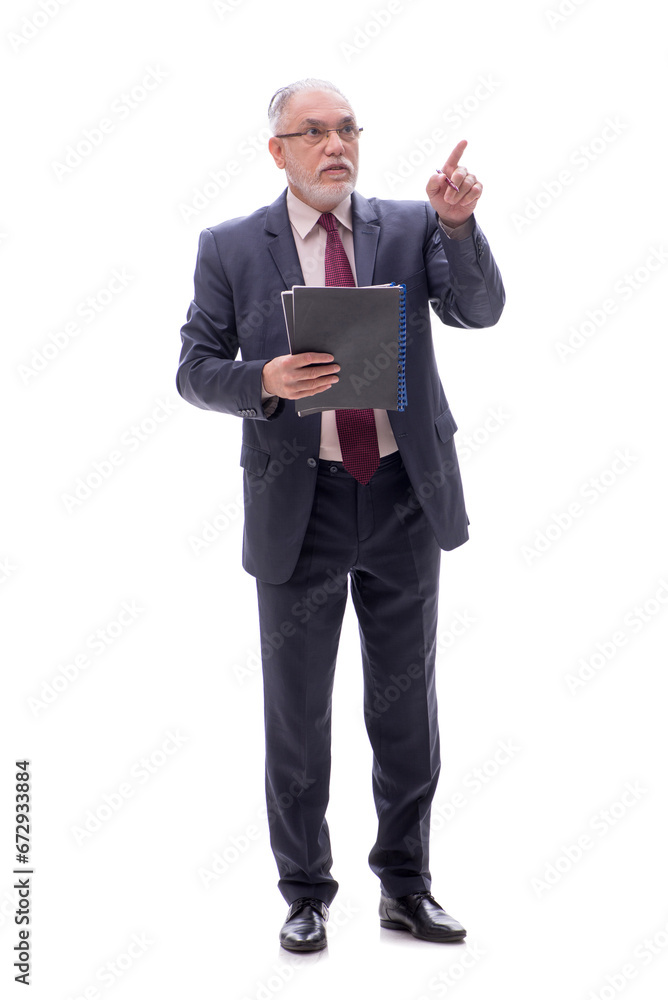 Old businessman isolated on white Old businessman isolated on white