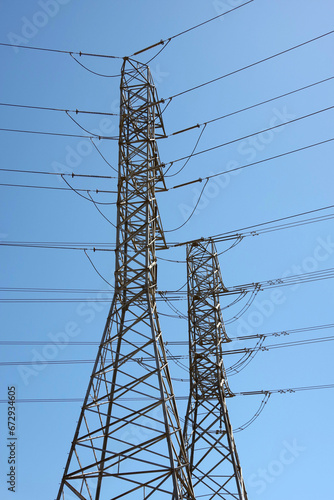 Electricity towers and power lines