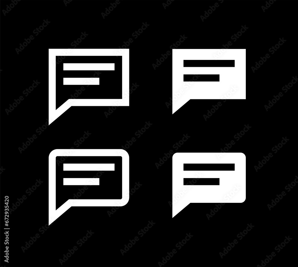 Dialog box icon. Identification of chat or comments. Speech or message symbol. Dialog box icon. Identification of chat or comments. Speech or message symbol.