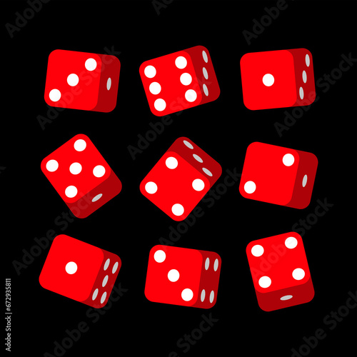 A set of dice. Cube for table, gambling. Symbol of luck or chance.