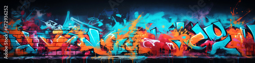Vibrant graffiti wall art photo