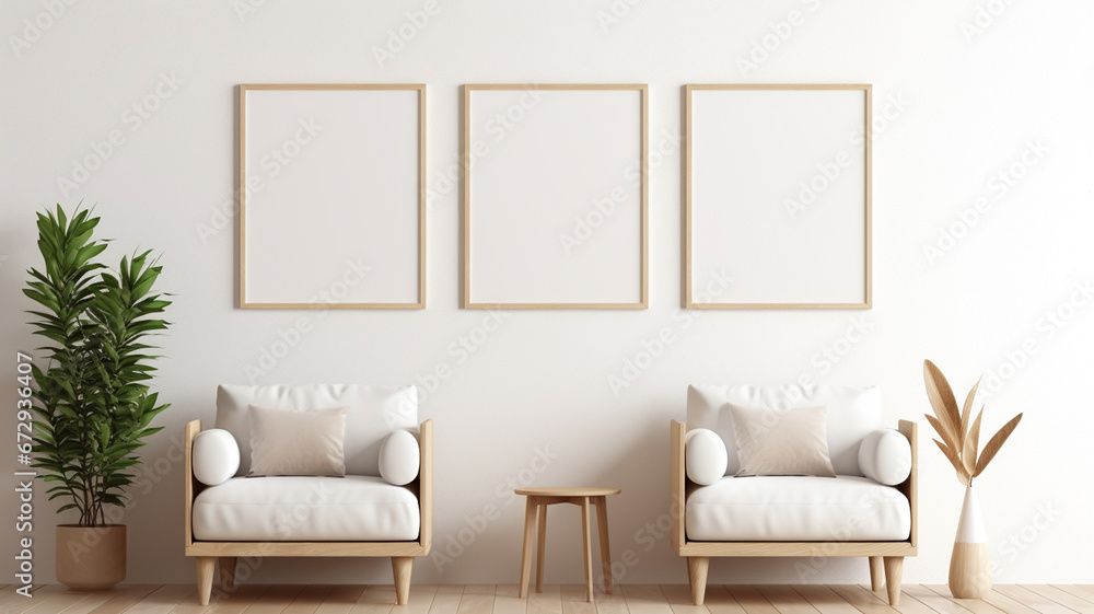 modern interior of a empty room, mockup poster, design, sofa modern interior of a empty room, mockup poster, design, sofa