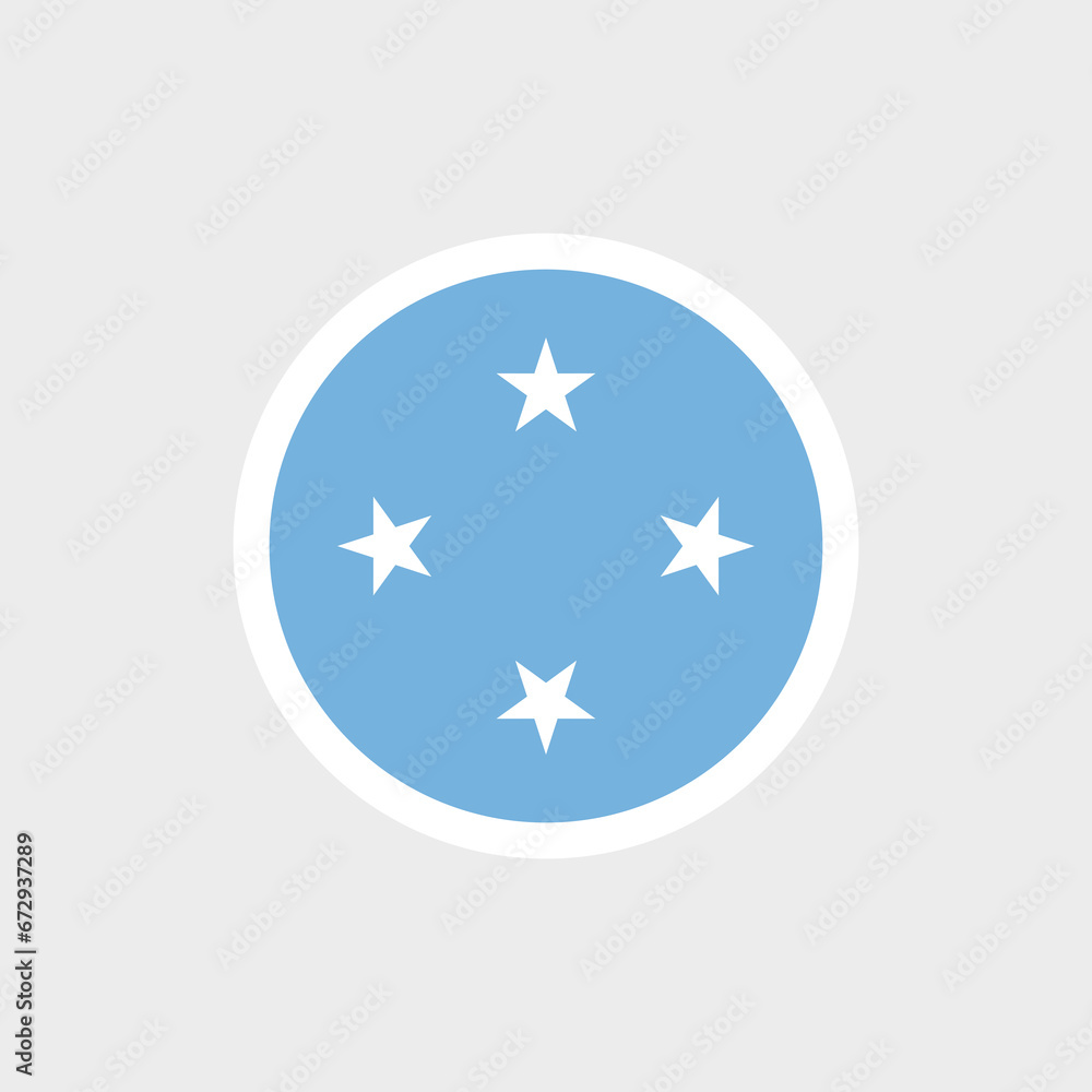 Flag of Micronesia. Micronesian blue flag with stars. Flag of Micronesia. Micronesian blue flag with stars.
