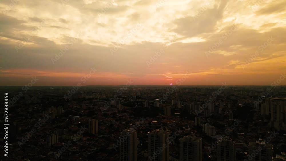 flight arrival sunset 4k plane landing drone São Paulo flight arrival sunset 4k plane landing drone São Paulo