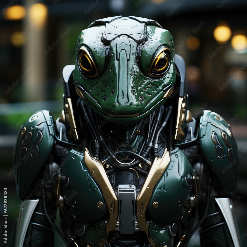 Fototapeta premium Close-up of a Creature: Robotic Frog