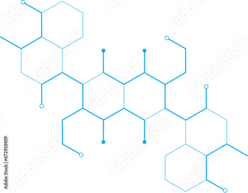 Hexagonal Tech Pattern Isolated Vector