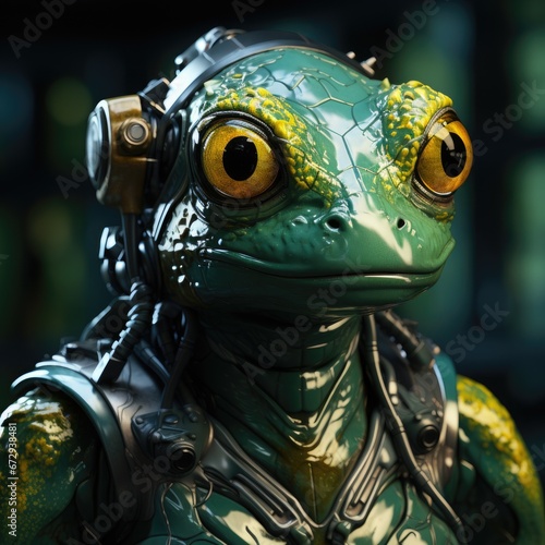 Close-up of a Creature: Robotic Frog