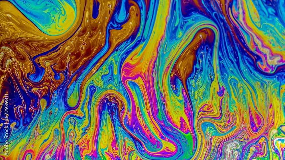 abstract multicolored paint on the surface of an oil painting abstract multicolored paint on the surface of an oil painting