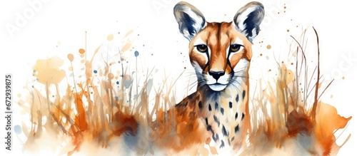 Creating artwork with a watercolor wash depicts the fur of a wild cheetah in a captivating and intricate manner featuring a motley pattern and an endless ornament style The drawing also show