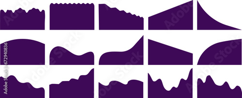 Separator header for App Website, Banners or Posters. Abstract Design Elements for Top and Bottom. Template curve lines.
