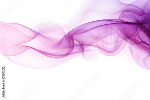 Round Wavy Purple Smoke Isolated on White Background. Generative AI