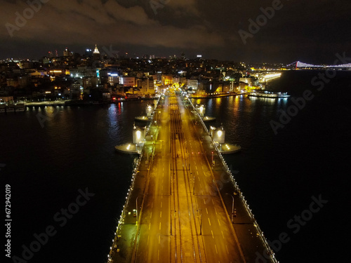 defaultThe Galata Bridge spans the Golden Horn. evening Galata Bridge istanbul turkey