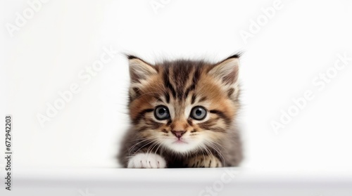 Cute little tabby kitten.