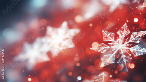 Christmas snowflakes hd wallpaper for desktop, in the style of layered imagery with subtle irony, dark red and white © alex