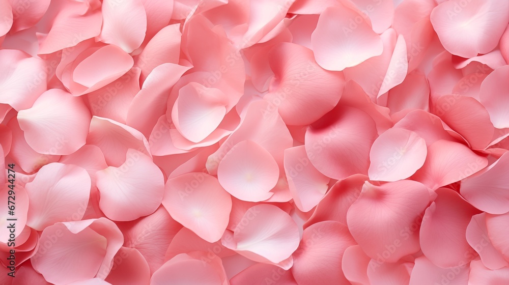 Background or Digital Wallpaper Made of Pink Rose Petals, an Aesthetic Floral Display