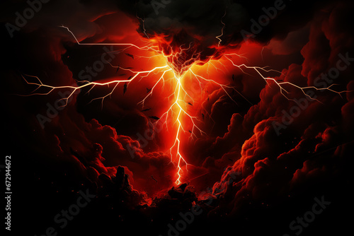 lightning fire in the night graphic element