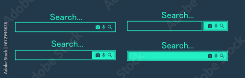 Search bar design element. Search bar for website and user interface, mobile apps. vector illustration. Search address and navigation bar icon. Collection of search form templates for websites