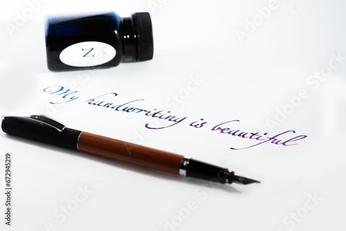 Wallpaper Mural My handwriting is beautiful with an wooden fountain pen Torontodigital.ca