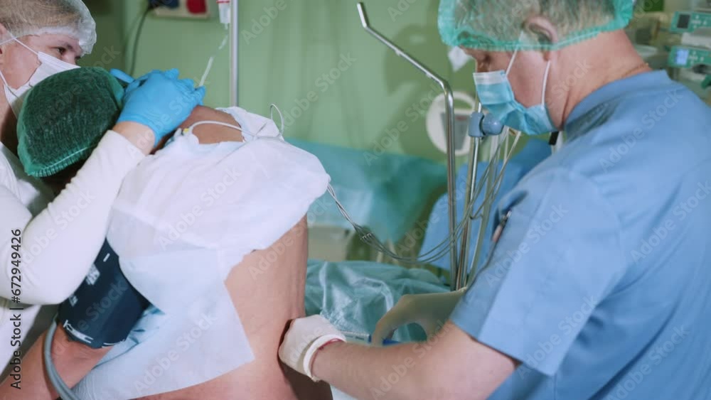 Spinal anesthesia injection, epidural anesthesia or nerve block ...