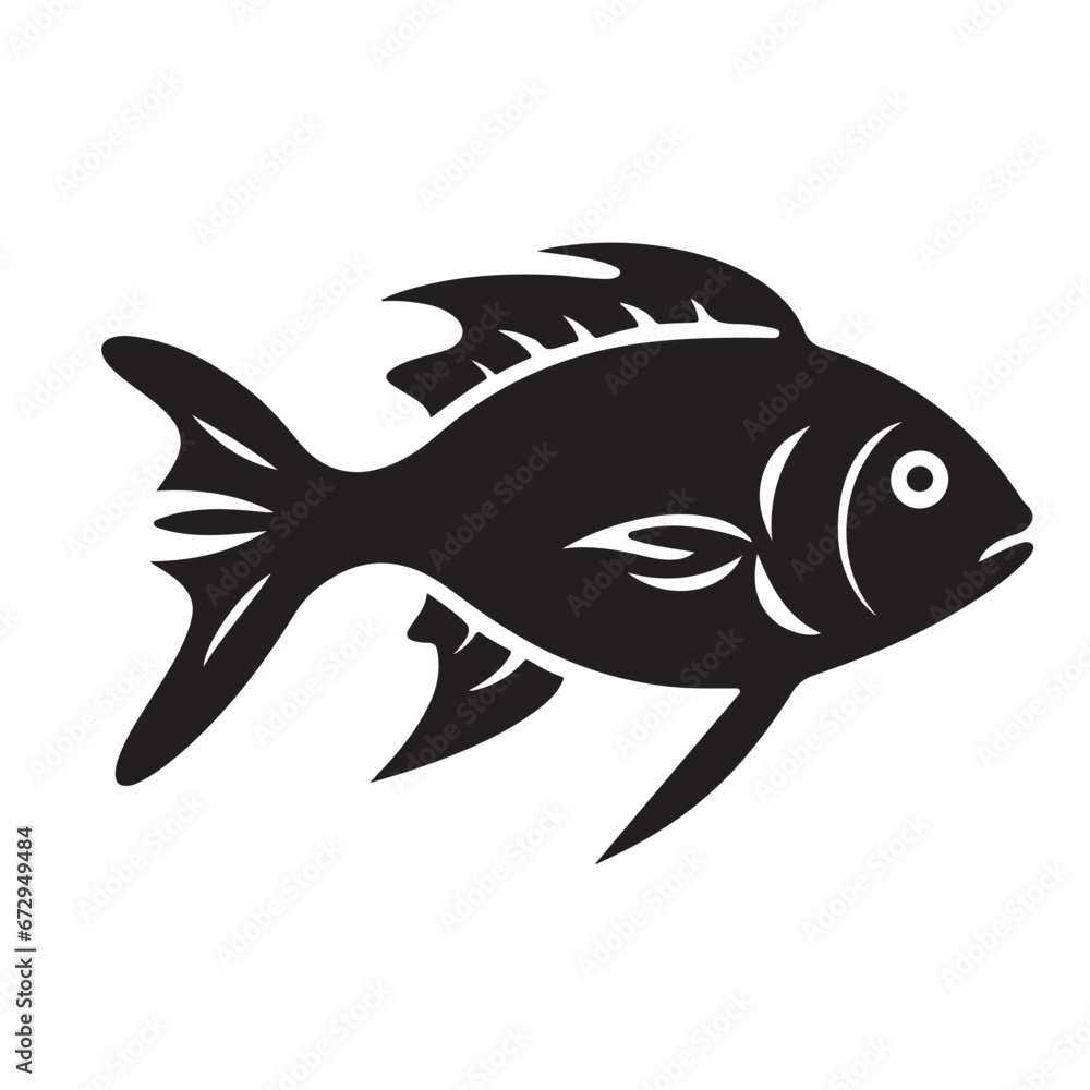 A fish black Silhouette vactor.
A fish black Silhouette vactor.