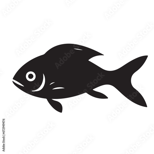 A fish black Silhouette vactor. 