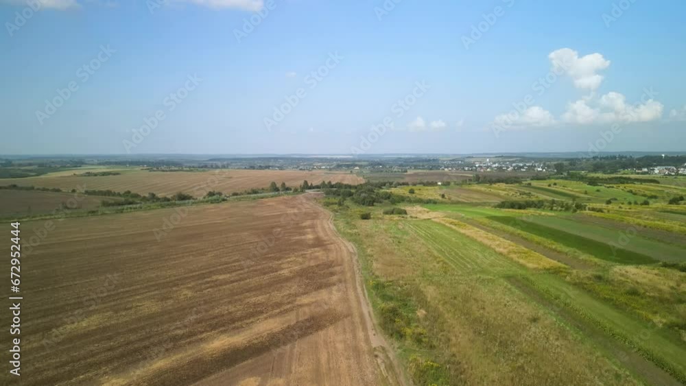 Agricultural field aerial view of farming in Ukraine Agricultural field aerial view of farming in Ukraine