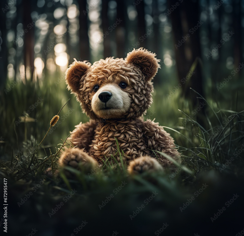teddy bear on the grass