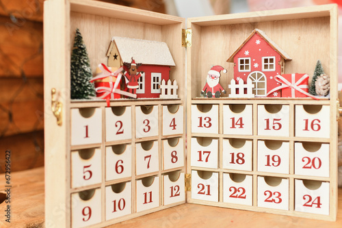 The advent calendar with Santa Claus
