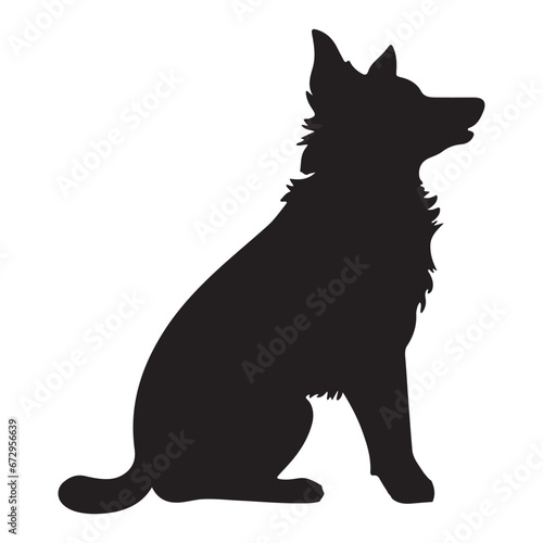 A luna dog black Silhouette vactor
