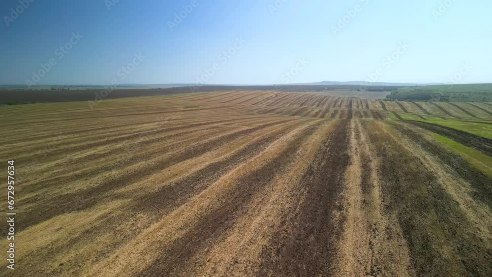 Agricultural field aerial view of farming in Ukraine Agricultural field aerial view of farming in Ukraine
