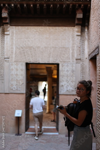woman walking in the Alhambra of Granada, Andalusia, Spain © benjamin