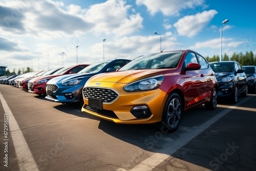 Car parking. Background with selective focus and copy space