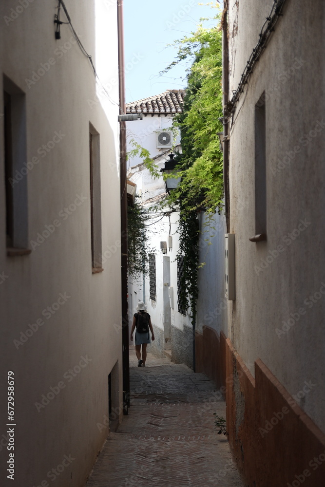 Women in a street in the town of Granada, Andalusia, Spain