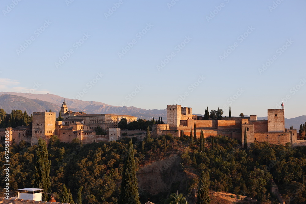 Alhambra palace and fortress in Granada, Andalusia, Spain