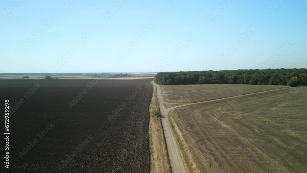 Agricultural field aerial view of farming in Ukraine Agricultural field aerial view of farming in Ukraine