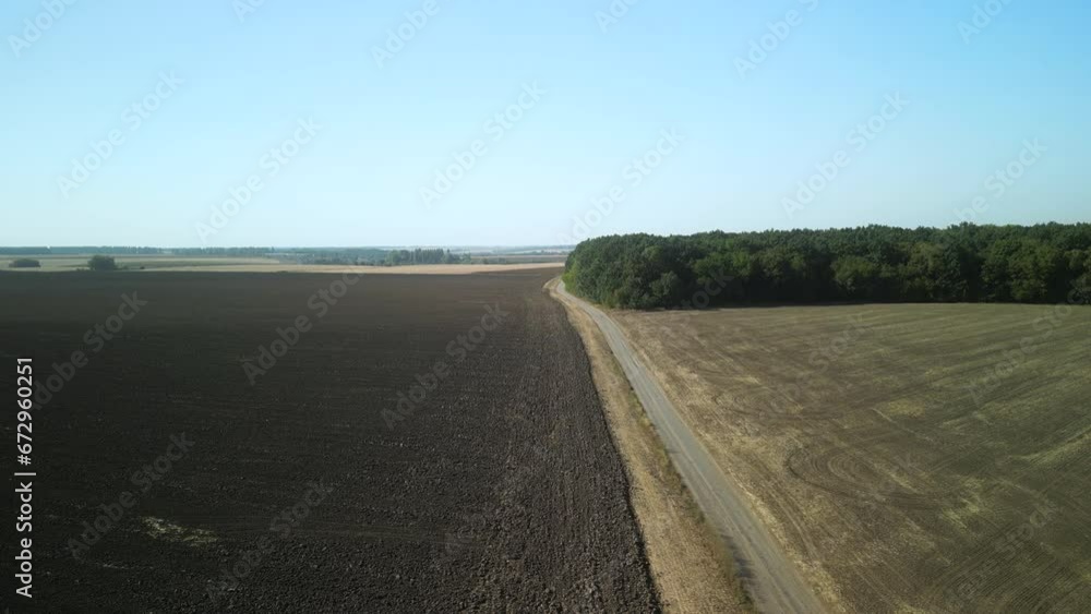 Agricultural field aerial view of farming in Ukraine Agricultural field aerial view of farming in Ukraine