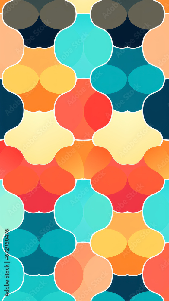 Quatrefoil Colorful modern hand drawn trendy abstract pattern