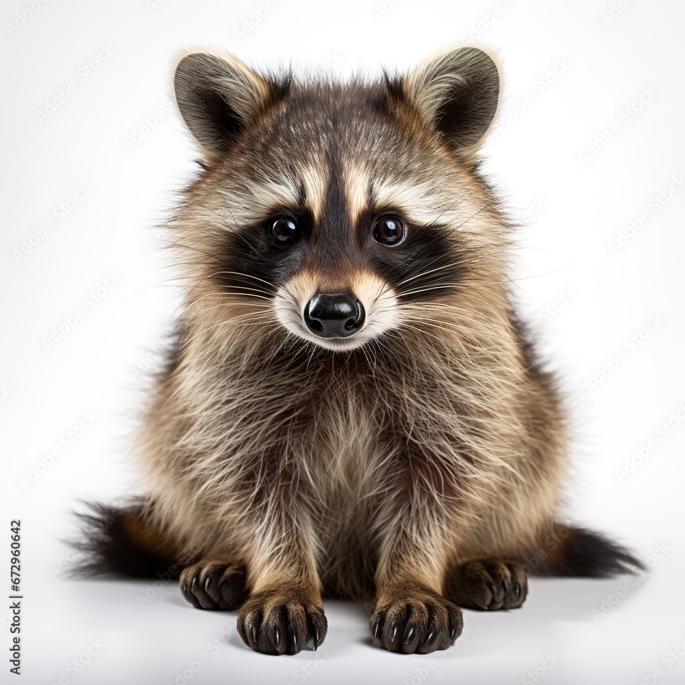 Portrait of a raccoon on a white background Portrait of a raccoon on a white background