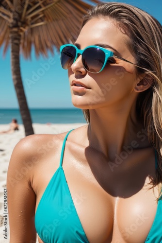 Female Model on Tropical Beach © FadedNeon