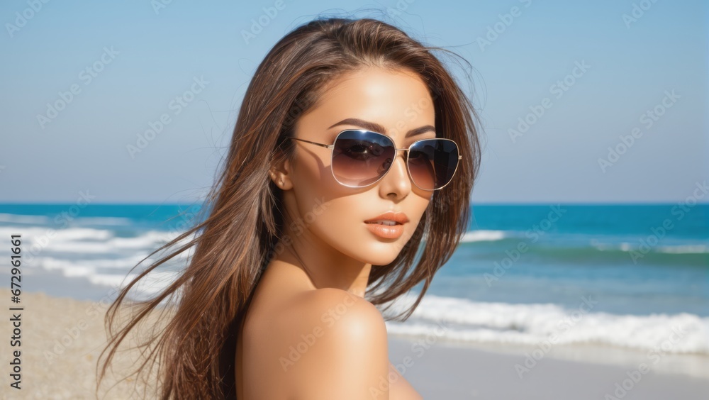 Female Model on Tropical Beach Female Model on Tropical Beach