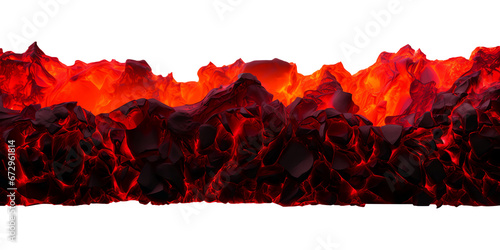 hot burning coals border isolated photo