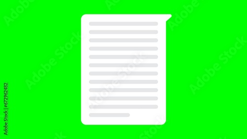 pop up message with long chat.  animated video with a green screen background