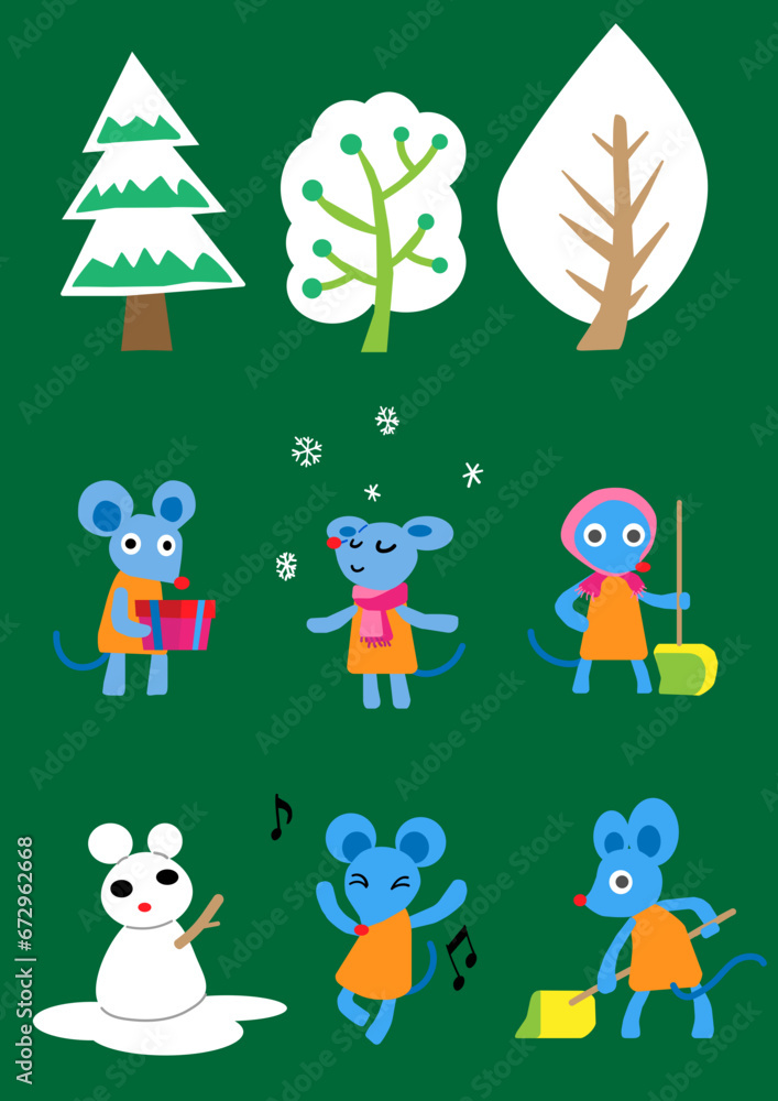 Fototapeta premium winter mouse