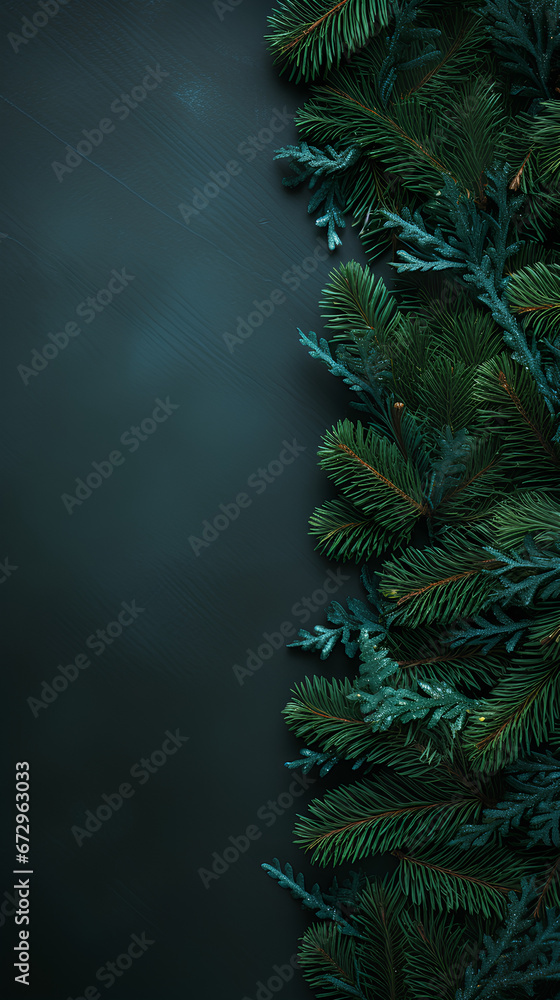 Obraz premium Christmas tree branches background.