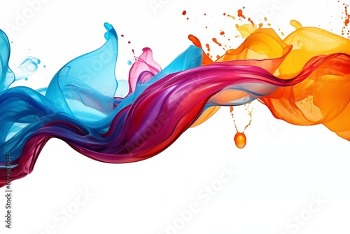 Abstract splash liquid flow explosion colorful pattern white background wallpaper