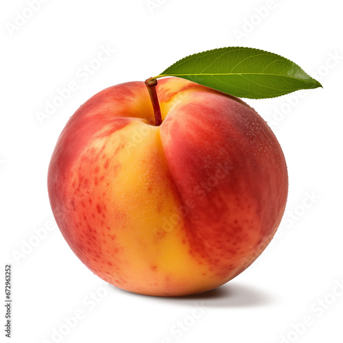Peach isolated on transparent as png or white background