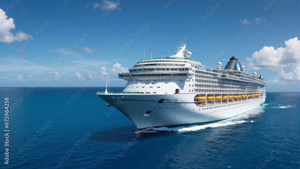 Cruise ship in tropical region 