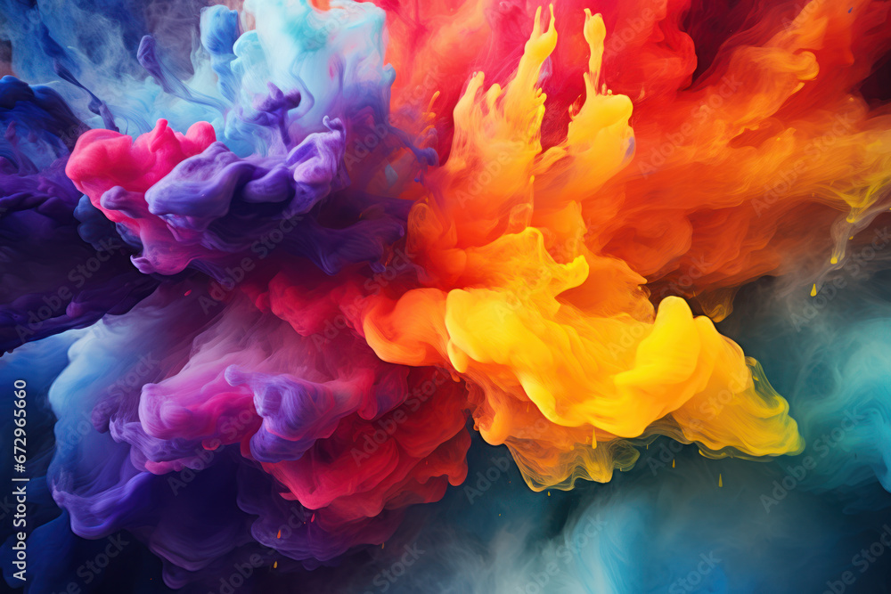 Fototapeta premium Vibrant Abstract Color Explosion on White Background